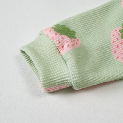 ベビーグレーグリーンワッフルストロベリー2ピースセット - image 4