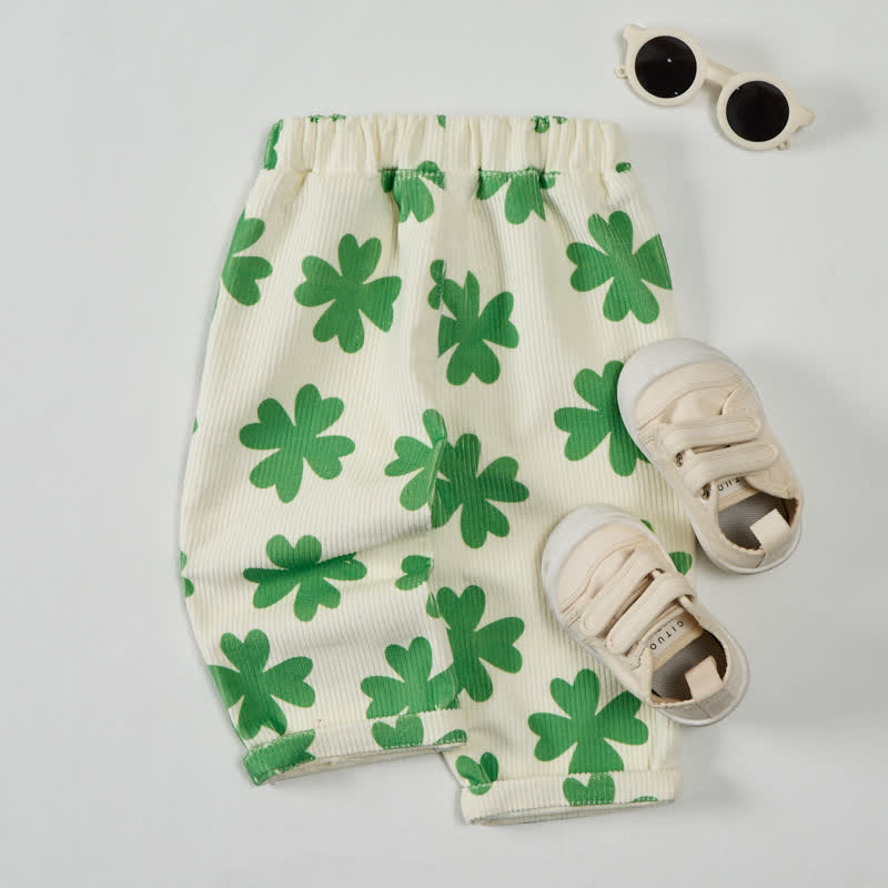 ベビー幼児用ベージュクローバーコードパンツ - image 2