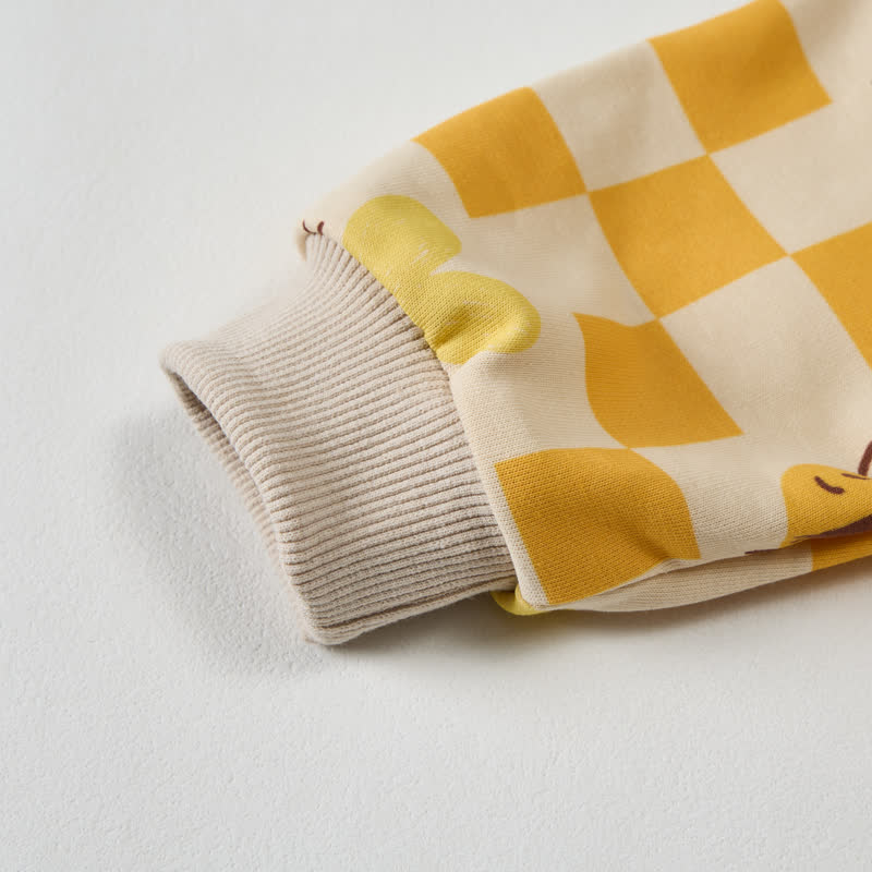 ベビーベージュチェック柄ビー2点セット - image 4