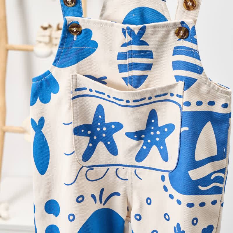 ベビー幼児用ホワイトオーシャンアニマル織りオーバーオール - image 5