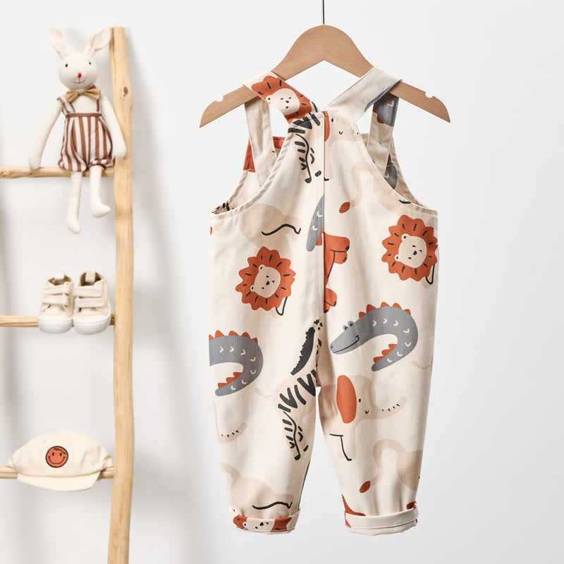 ベビー幼児用ホワイトアニマル織りオーバーオール - image 3