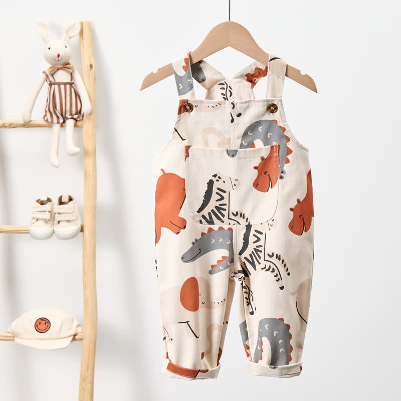 ベビー幼児用ホワイトアニマル織りオーバーオール - image 2