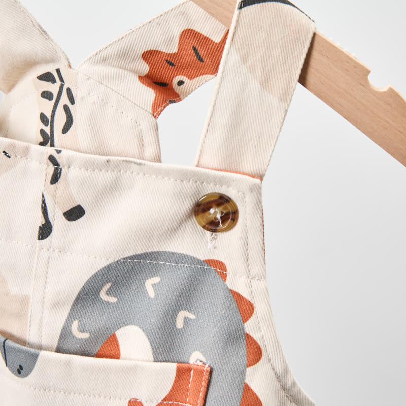 ベビー幼児用ホワイトアニマル織りオーバーオール - image 4