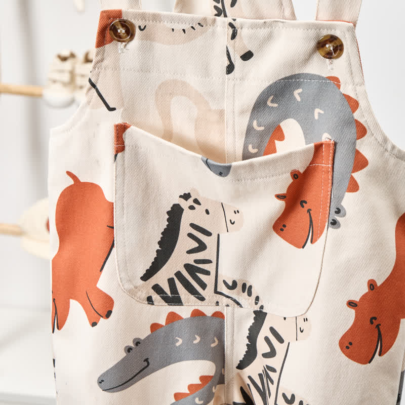 ベビー幼児用ホワイトアニマル織りオーバーオール - image 5