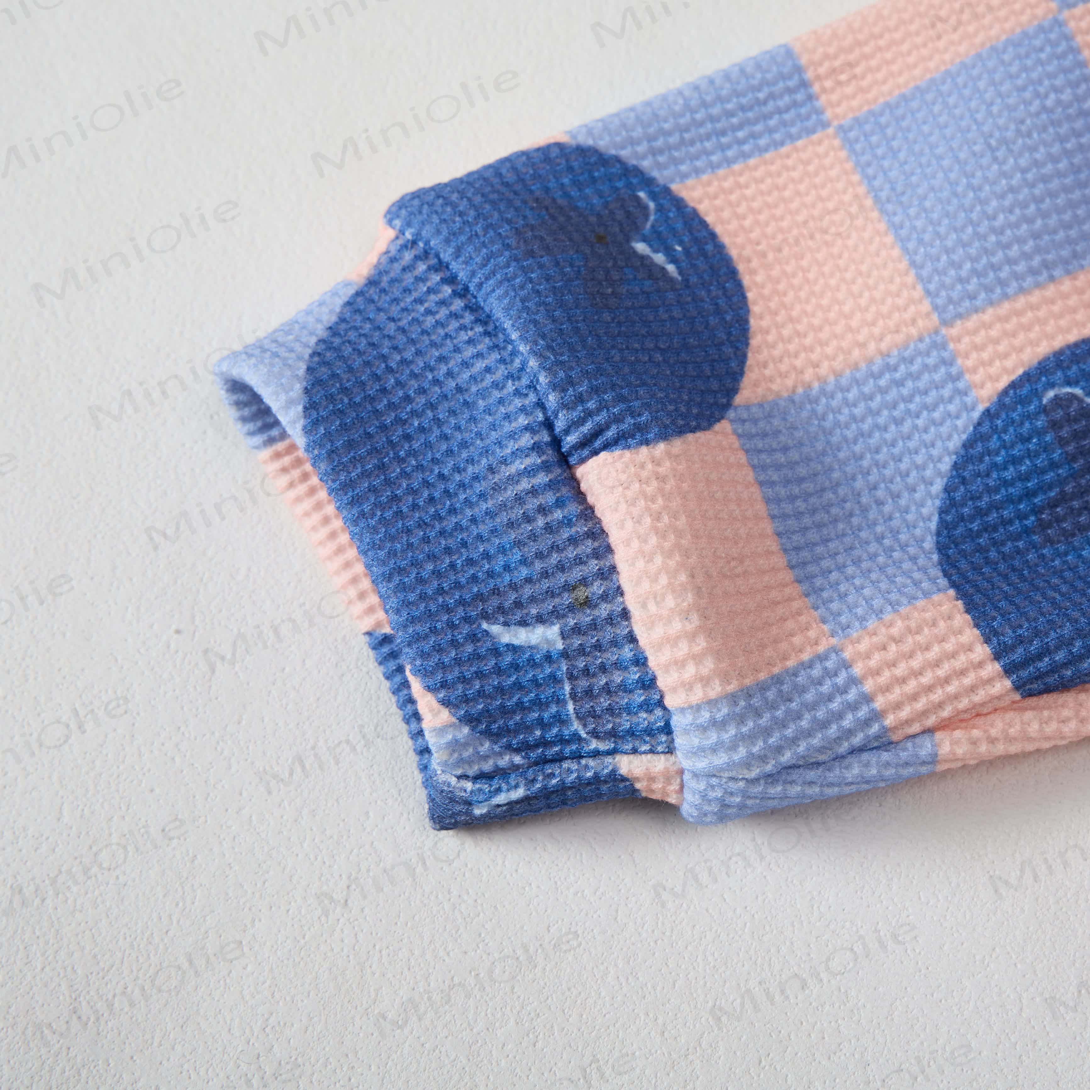 ベビーワッフル チェッカーボード ブルーベリー スウェットシャツ 2点セット - image 3