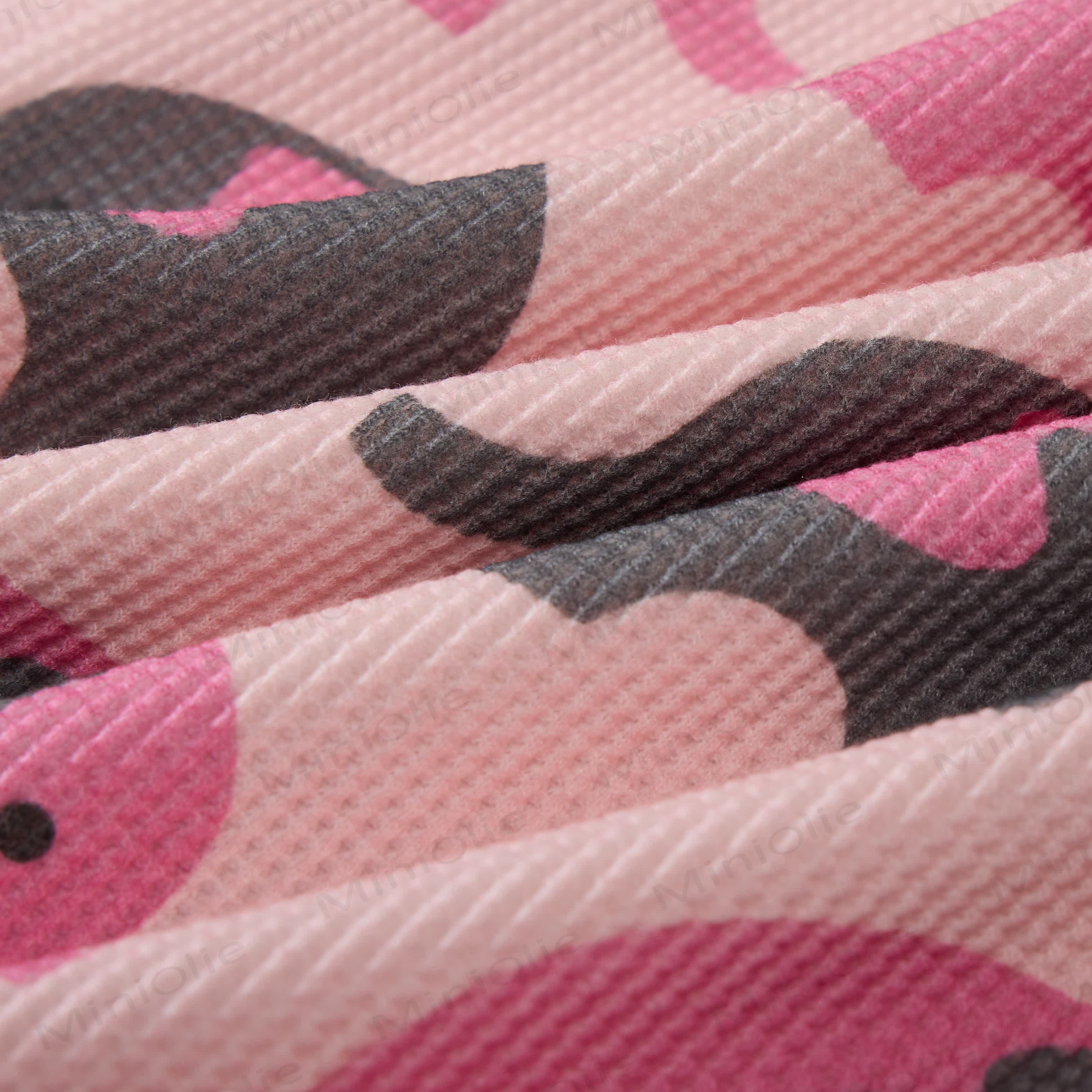 ベビーワッフル ピンク＆グレー エレファンツ スウェットシャツ 2点セット - image 5