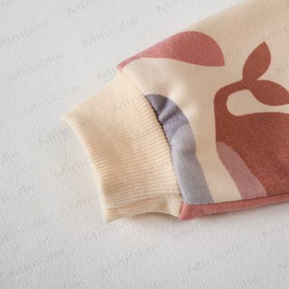 ベビーキュートな漫画クジラ柄スウェットシャツ2点セット（ベージュ） - image 3