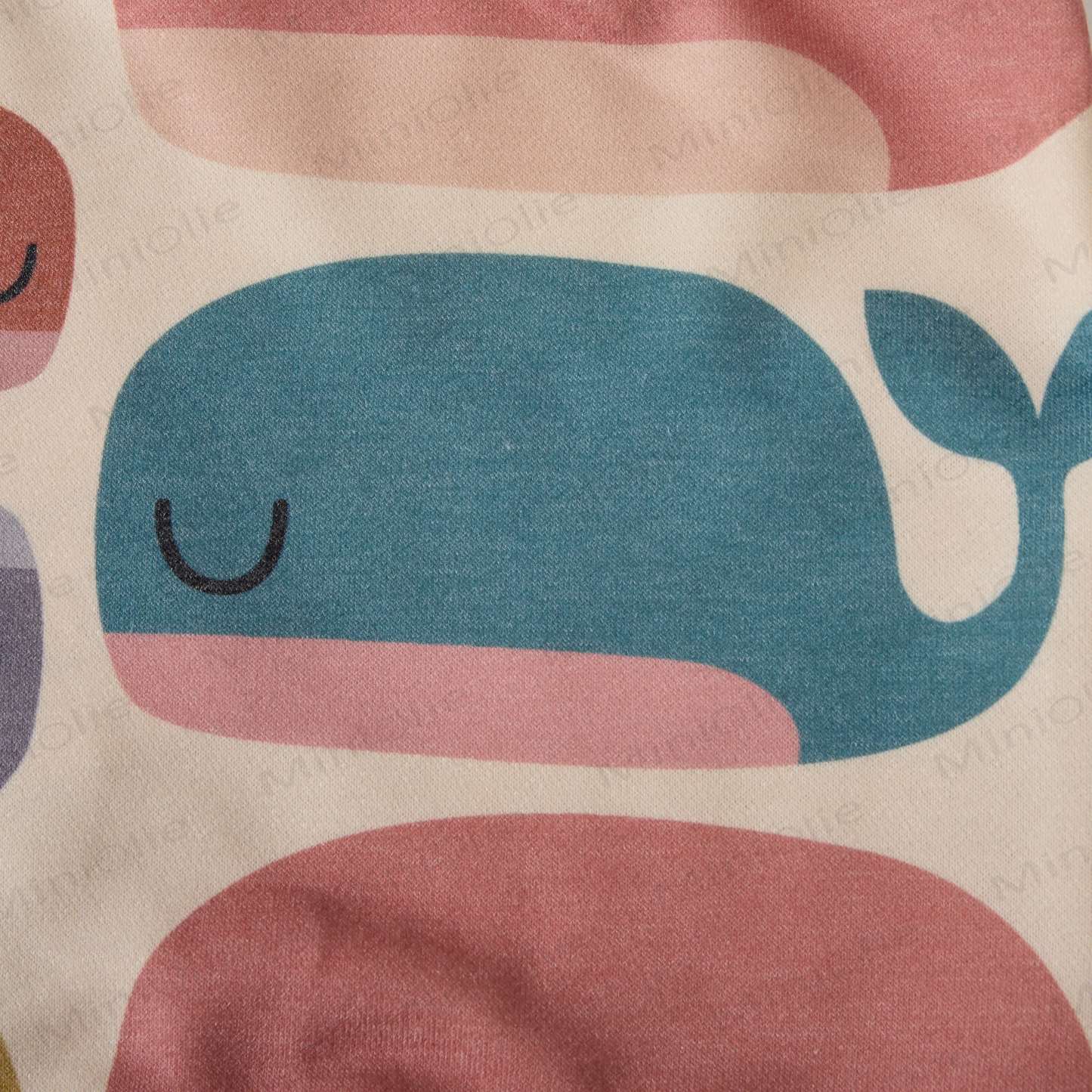 ベビーキュートな漫画クジラ柄スウェットシャツ2点セット（ベージュ） - image 5