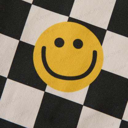 赤ちゃん幼児用チェッカーボード笑顔の白いオーバーオール - image 4