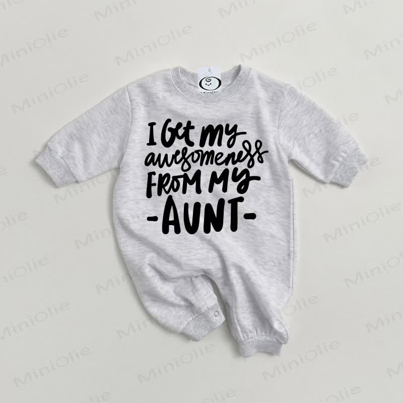 I GOT MY AWESOMENESS FROM MY AUNT　ベビーグレーロンパース - グレー - 2～3歳 - image 1