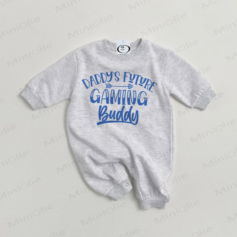 DADDY'S FUTURE GAMING BUDDYベビーグレーロンパース - グレー - 2～3歳 - image 1