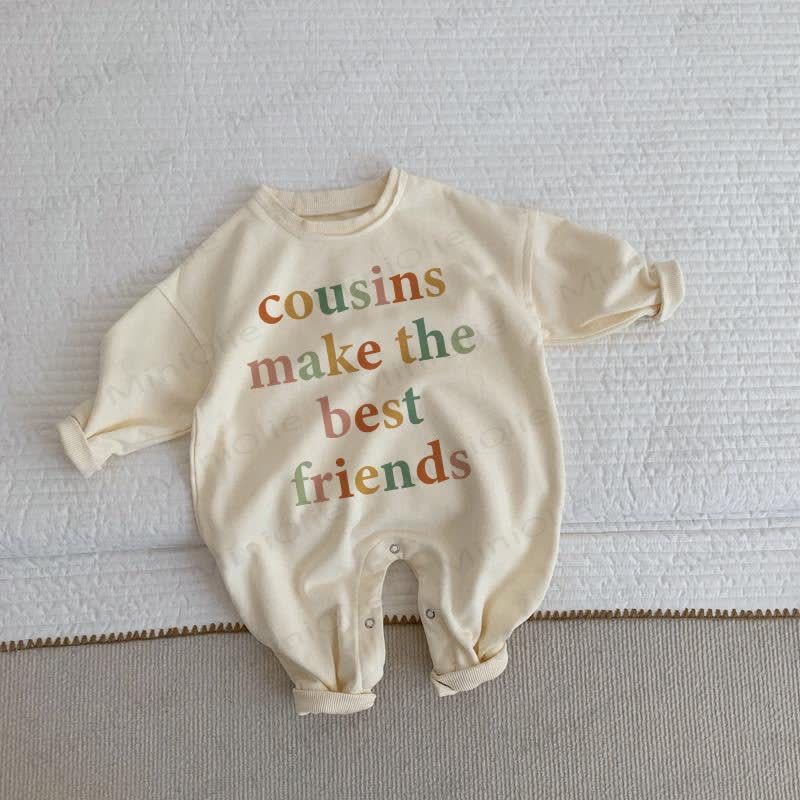 COUSINS MAKE THE BEST FRIENDS　ベビー用ベージュロンパース - ベージュ - 2～3歳 - image 1