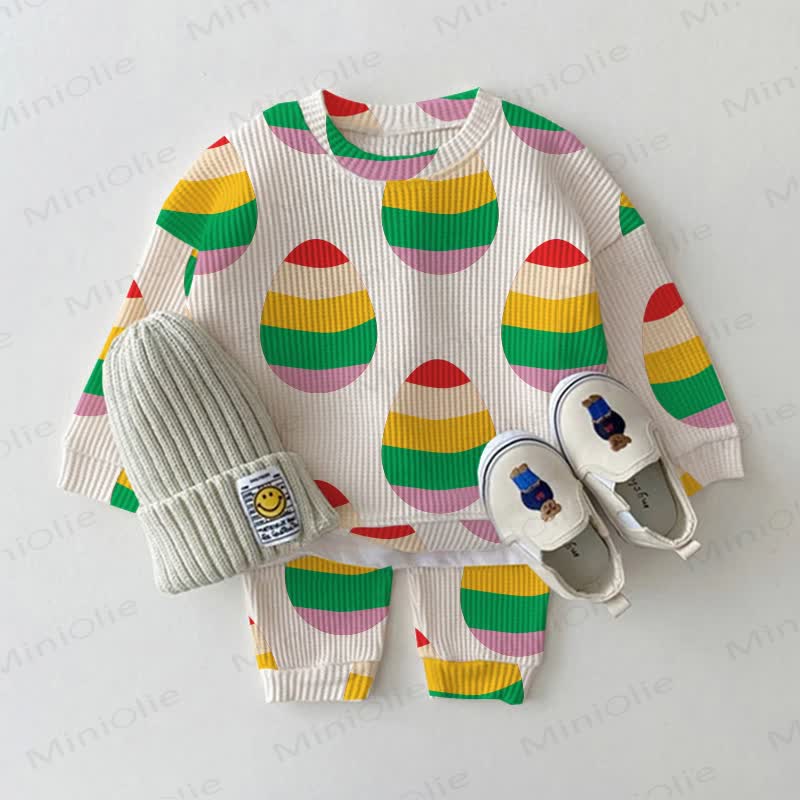 ベビー幼児用イースターエッグスウェットシャツ2点セット - ベージュ - 3～5歳 - image 1