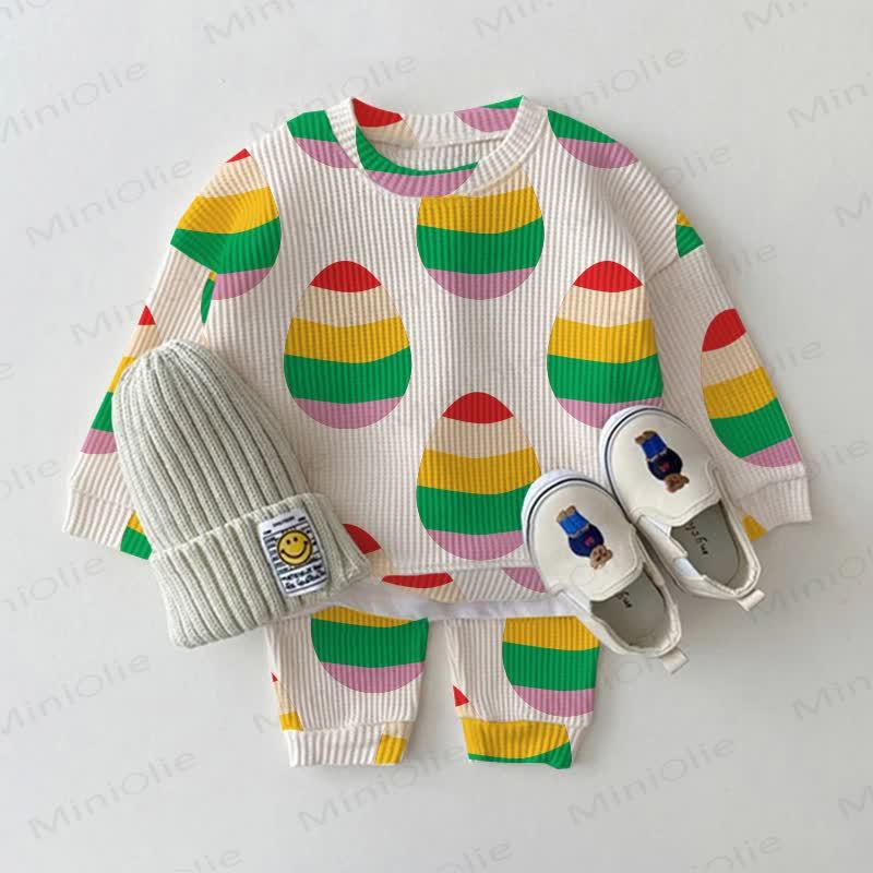 ベビー幼児用イースターエッグスウェットシャツ2点セット - ベージュ - 3～5歳 - image 1