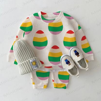 ベビー幼児用イースターエッグスウェットシャツ2点セット - ベージュ - 3～5歳 - image 1