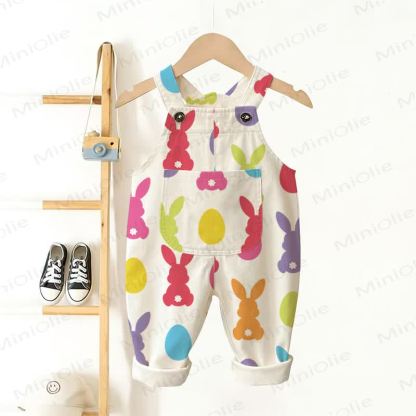 ベビー幼児用ホワイトラビット織りオーバーオール - 白 - 3～5歳 - image 1