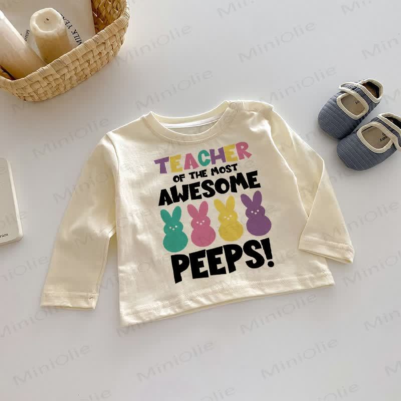 TEACHER OF THE MOST AWESOME PEEPS!ベビートップ - ベージュ - 2～3歳 - image 1