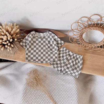 ベビーチェックワッフルTシャツ＆ショーツ2点セット - image 3