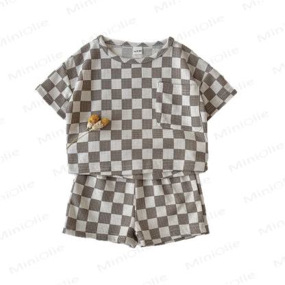 ベビーチェックワッフルTシャツ＆ショーツ2点セット - image 11