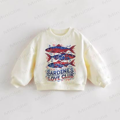 SARDINES LOVE CLUBベビー 幼児用スウェットシャツ - クリーム - 3～5歳 - image 1