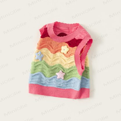 幼児用女の子用スターベスト/ホワイトシャツ/ブルージーンズ - ベスト - 10歳 - image 2