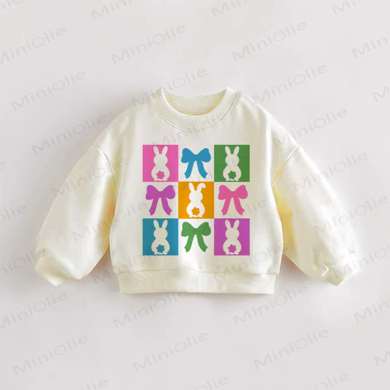 ベビー幼児用イースターバニー＆リボン スウェットシャツ - クリーム - 3～5歳 - image 1