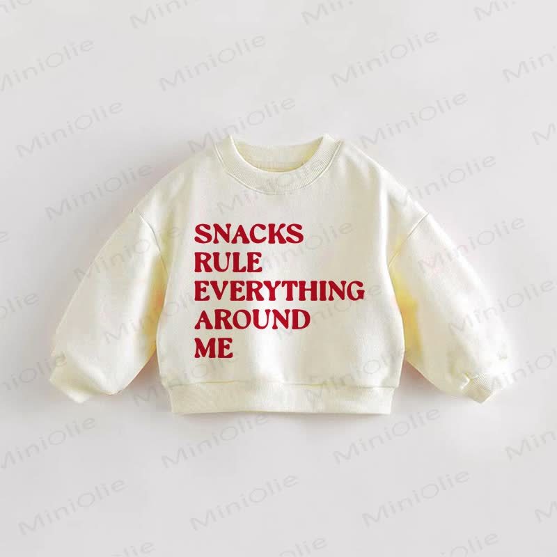 SNACKS RULE EVERYTHIN AROUND MEベビー幼児用 ベージュ スウェットシャツ - クリーム - 3～5歳 - image 1