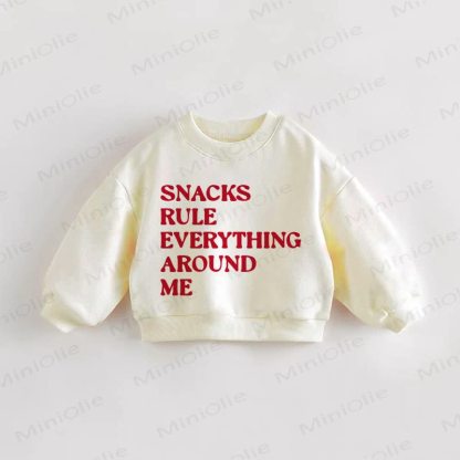 SNACKS RULE EVERYTHIN AROUND MEベビー幼児用 ベージュ スウェットシャツ - クリーム - 3～5歳 - image 1
