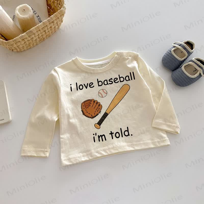 BASEBALLがLOVEMれてるよ。ベビートップ - ベージュ - 2～3歳 - image 1