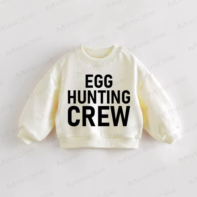 EGG HUNTING CREW幼児用 ベージュ スウェットシャツ - クリーム - 3～5歳 - image 1