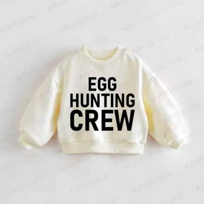 EGG HUNTING CREW幼児用 ベージュ スウェットシャツ - クリーム - 3～5歳 - image 1
