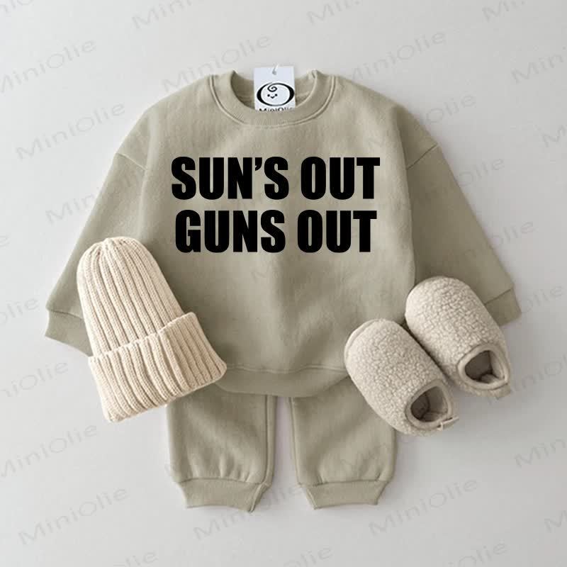 SUN'S OUT GUNS OUTベビー スウェットシャツ 2点セット グレーグリーン - グレーグリーン - 2～3歳 - image 1