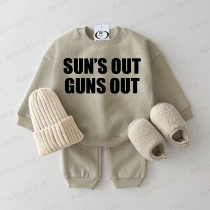 SUN'S OUT GUNS OUTベビー スウェットシャツ 2点セット グレーグリーン - グレーグリーン - 2～3歳 - image 1