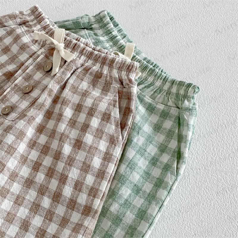 ベビー幼児用チェック柄ドローストリングショーツ - image 5