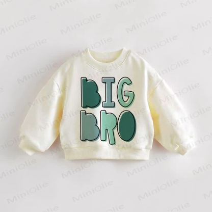 BIG BRO/SIS LIL BRO/SISベビー 幼児用 ベージュ スウェットシャツ - BIG BRO - 3～5歳 - image 1