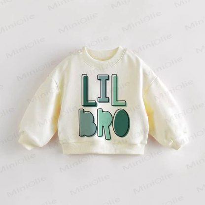 BIG BRO/SIS LIL BRO/SISベビー 幼児用 ベージュ スウェットシャツ - LIL BRO - 3～5歳 - image 3