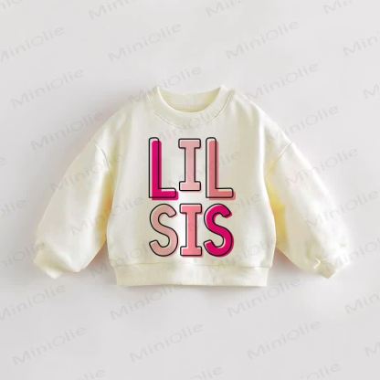 BIG BRO/SIS LIL BRO/SISベビー 幼児用 ベージュ スウェットシャツ - LIL SIS - 3～5歳 - image 4