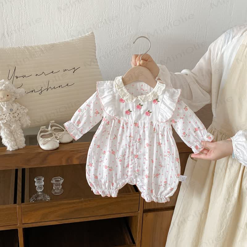 ベビーフローラルフリルロンパース - 長袖 - 18～24ヶ月 - image 2