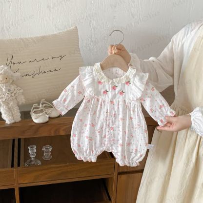 ベビーフローラルフリルロンパース - 長袖 - 18～24ヶ月 - image 2