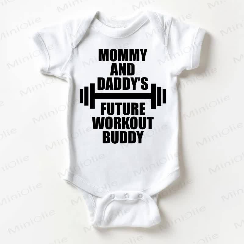 MOMMY AND DADDY'S FUTURE WORKOUT BUDDYホワイトボディスーツ - 白 - 18～24ヶ月 - image 1