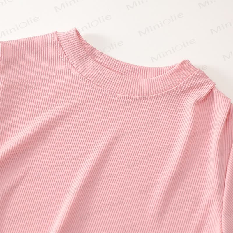 幼児用ニット半袖トップスとフレアパンツの2ピースセット - image 5