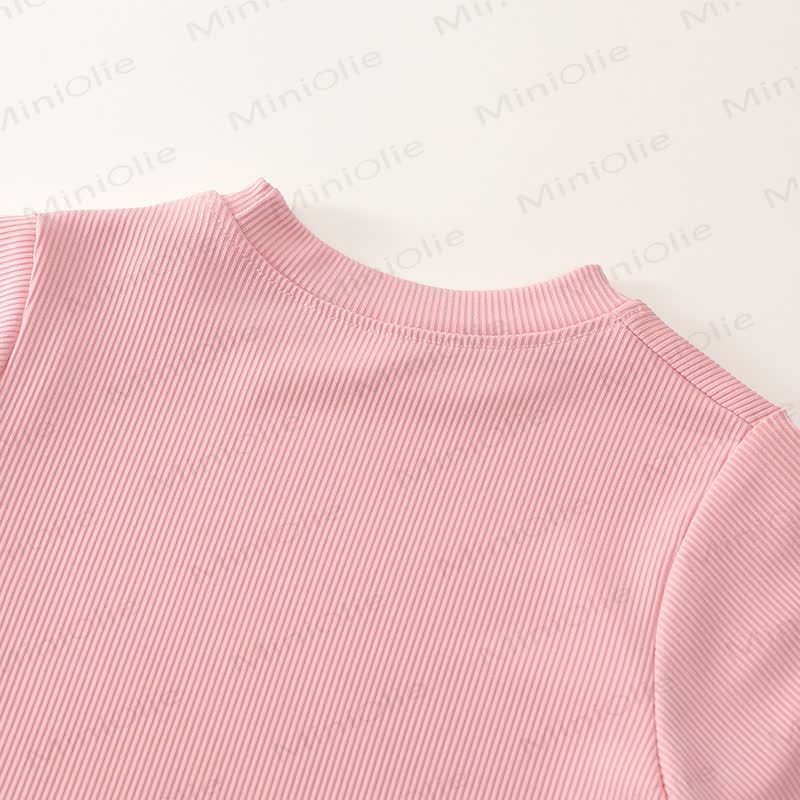 幼児用ニット半袖トップスとフレアパンツの2ピースセット - image 4