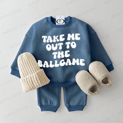 TAKE ME OUT TO THE BALL GAMEベビー スウェットシャツ 2点セット ブルー - 青 - 2～3歳 - image 1