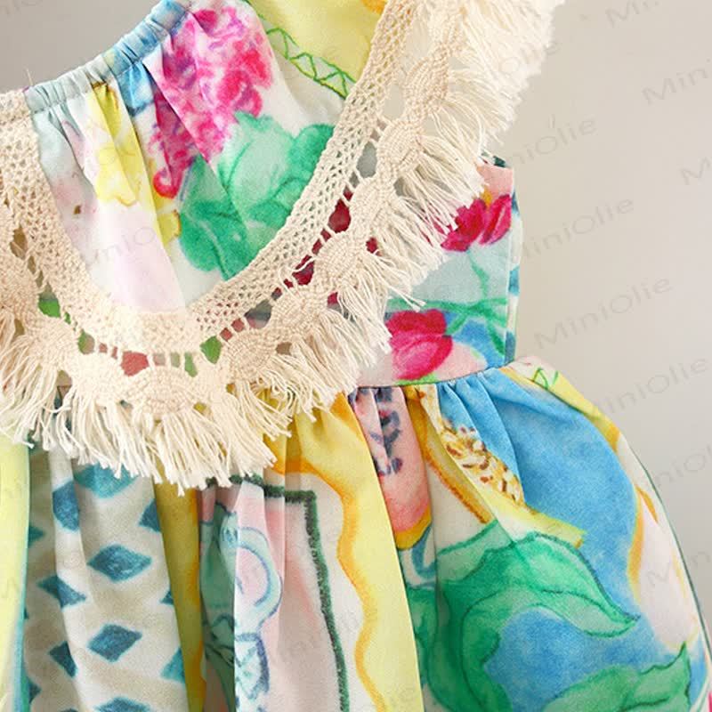 幼児用カラフルフラワーレースDress - image 5