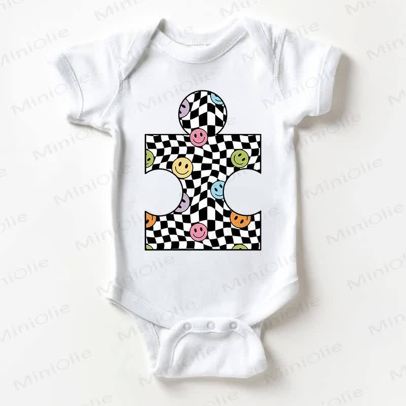 ベビースマイリーフェイス柄ホワイトボディスーツ - 白 - 18～24ヶ月 - image 1