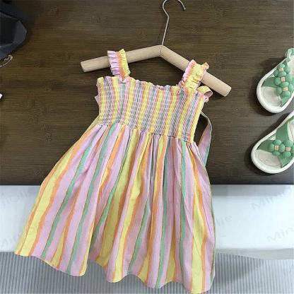 幼児用女の子用ストライプストラップDress - image 5