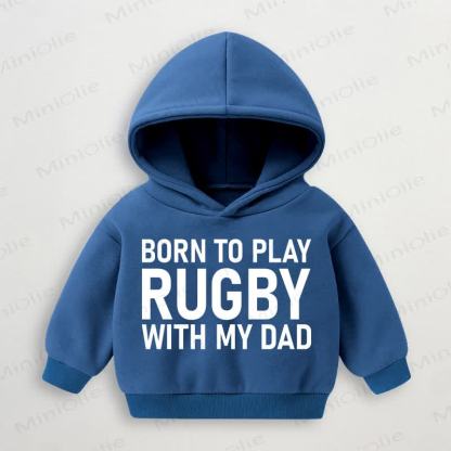 BORN TO PLAY RUGBY WITH MY DAD幼児用ブルーパーカー - 青 - 3～5歳 - image 1