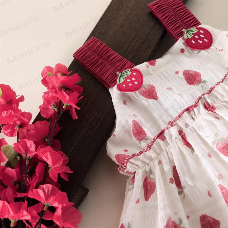 帽子付きベビー幼児用ストロベリーDress - image 5