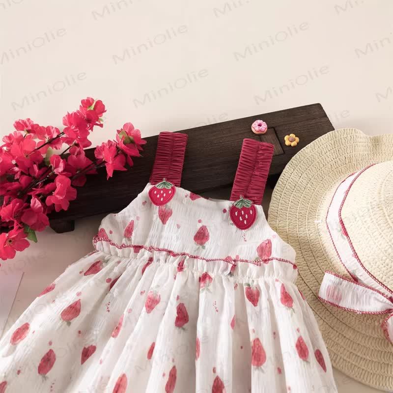 帽子付きベビー幼児用ストロベリーDress - image 6