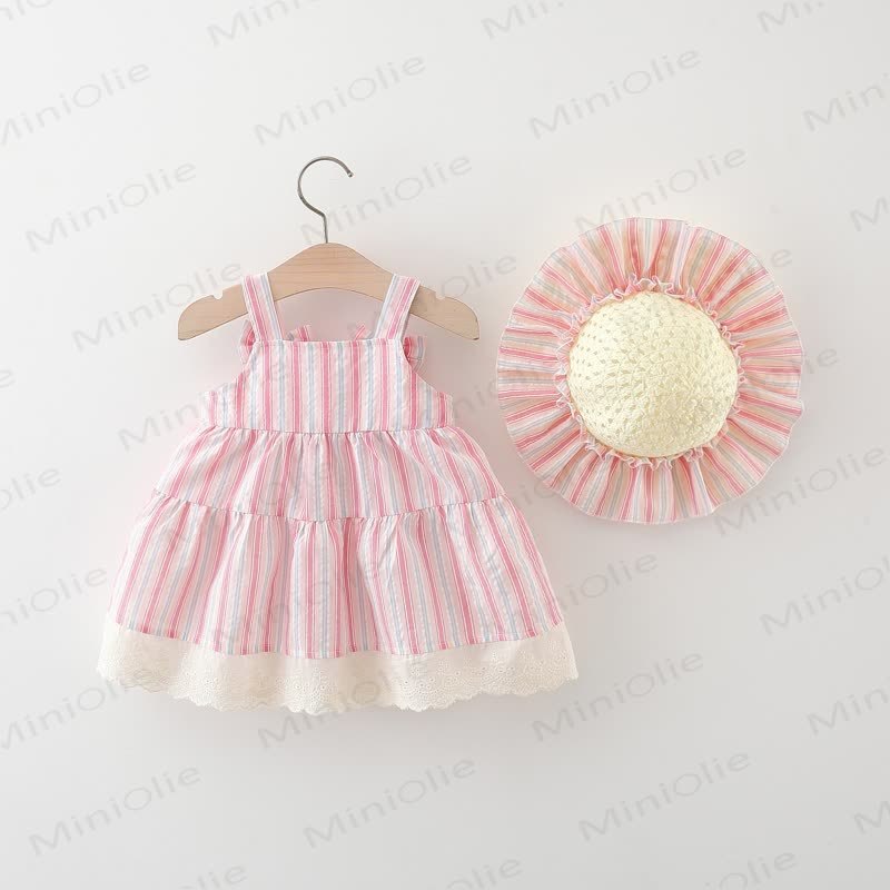 帽子付きベビー幼児用ストライプDress - image 10